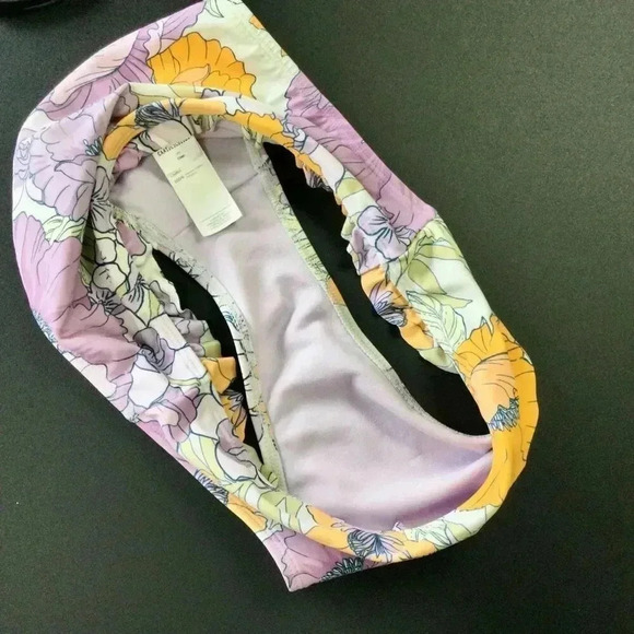 Cupshe Womens Multicolor‎ Floral Ruffled Bikini Bottom Swimwear Medium - Picture 7 of 10